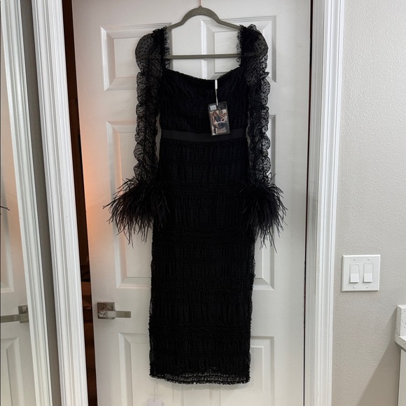 Self-Portrait Black Lace Long Sleeve Dress